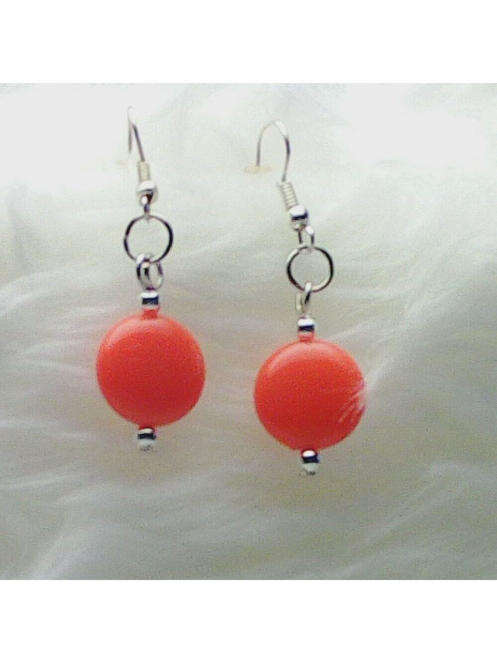 No 929 Three pairs of Smarties-shaped earrings with colorful acrylic beads